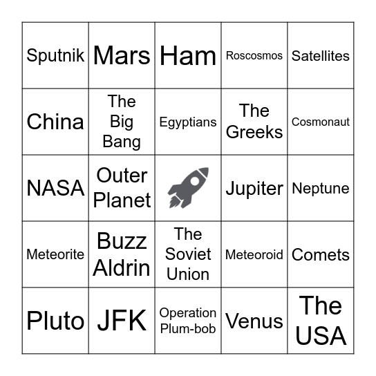 Space Science So Far Bingo Card