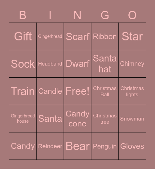 Olivia Arapol Bingo Card