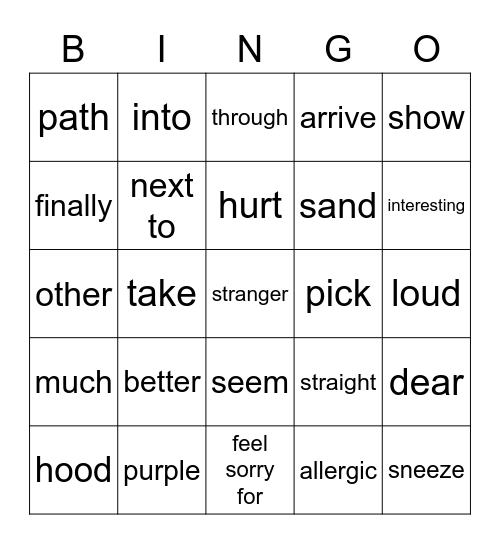Lesson.5 Bingo Card