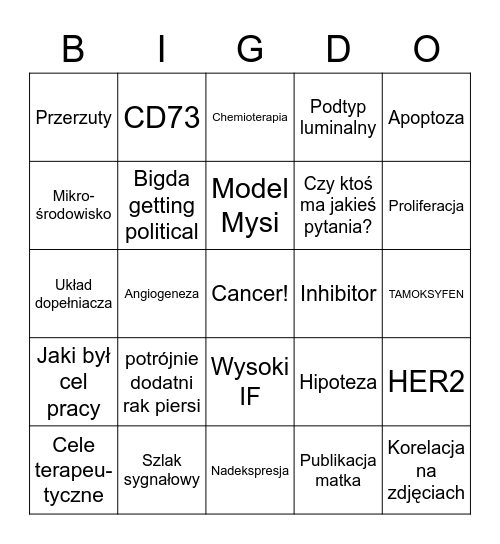 BigdoBingo! Bingo Card