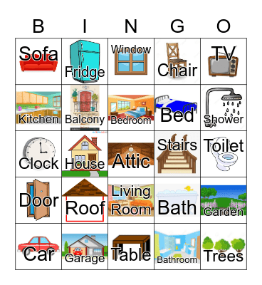 Parts of the House Bingo Card