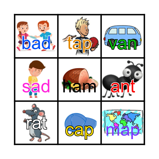 Phonics 3 unit 1 Bingo Card