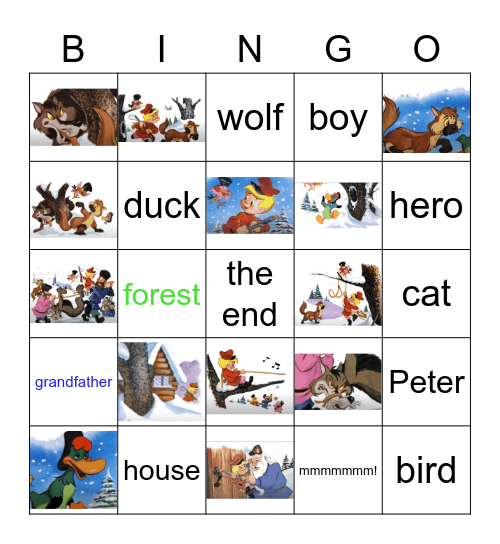 Peter and the wolf Bingo Card