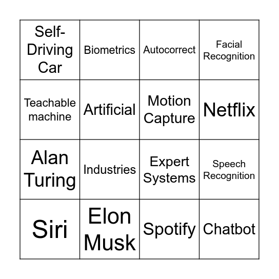 AI BINGO Card