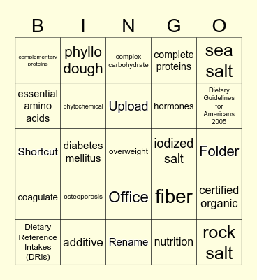 Google Docs Bingo Card