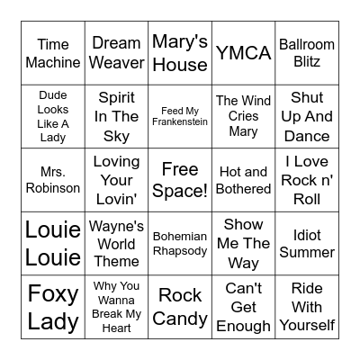 Wayne's World Bingo Card