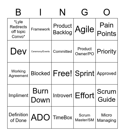 Agile Bingo Card