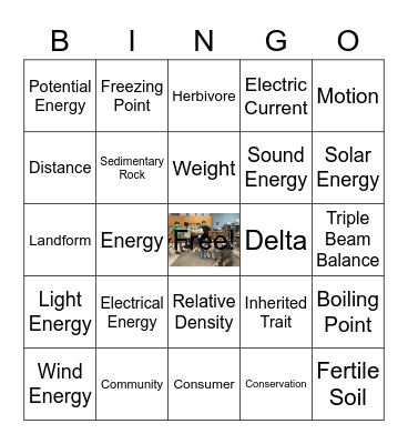 5th Science Bingo B Bingo Card
