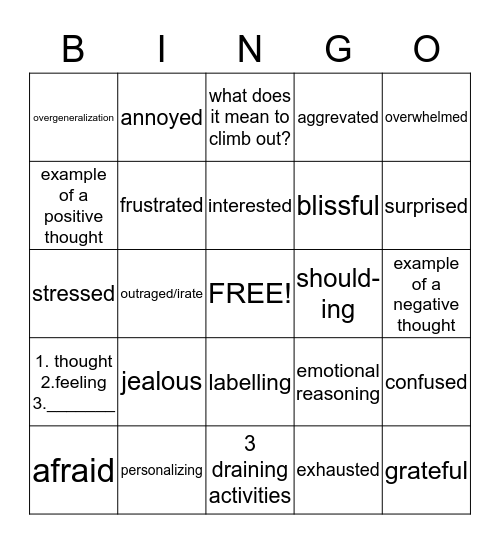 Rest and Rejuvenation Bingo Card