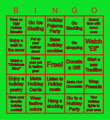 Holiday Bingo Card
