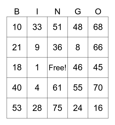 PCBingo_360500 Bingo Card