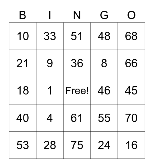 PCBingo_360500 Bingo Card