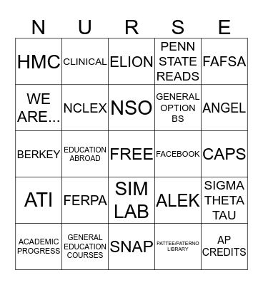 NSO BINGO Card