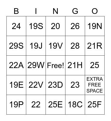 GREEN GROUP NATURE CODES Bingo Card