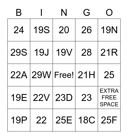 GREEN GROUP NATURE CODES Bingo Card