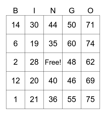 PCBingo_359892 Bingo Card
