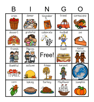 Thanksgiving Bingo Card
