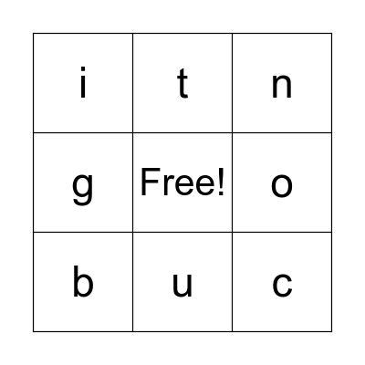 Alphabet Bingo Card