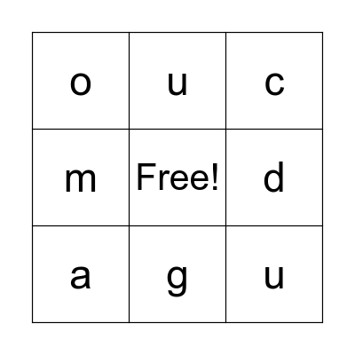 Alphabet Bingo Card