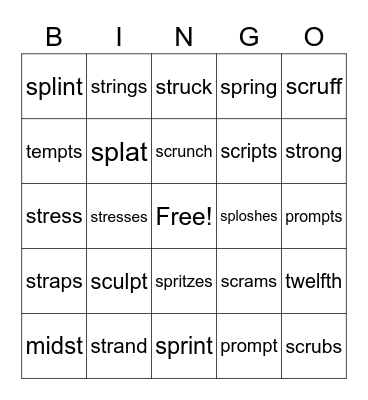 Purple Group Bingo Card