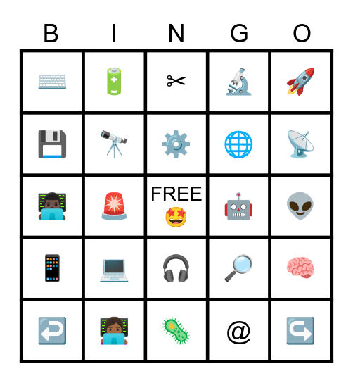 Technology Board Bingo Card