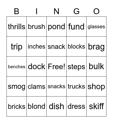 Yellow Group Bingo Card