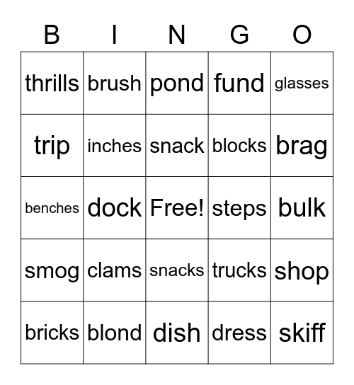 Yellow Group Bingo Card