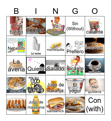 El desayuno Bingo Card