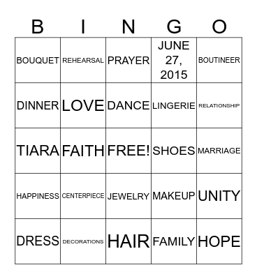 MICHAELA & JOEL Bingo Card