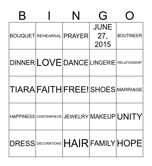 MICHAELA & JOEL Bingo Card