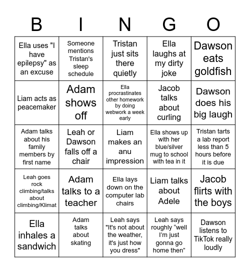 Bingo!! Bingo Card