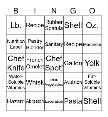 Breakfast Bingo Card