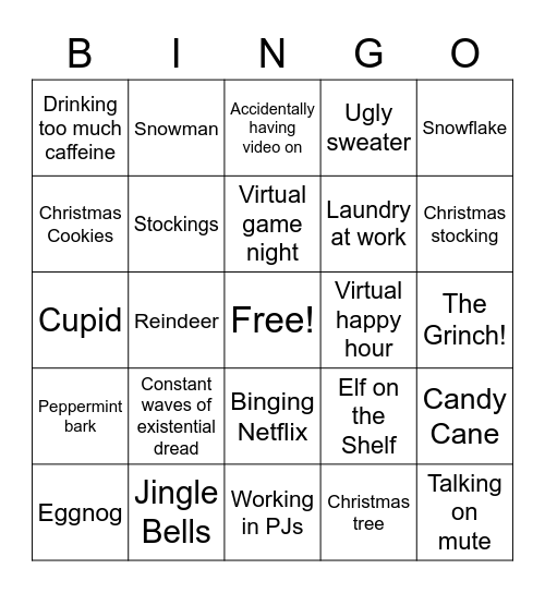 Christmas Meeting Bingo Card