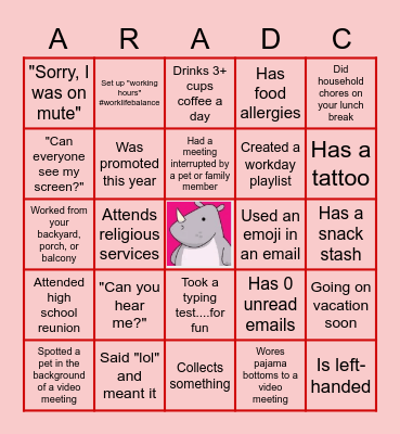 HRBP FUN NIGHT Bingo Card