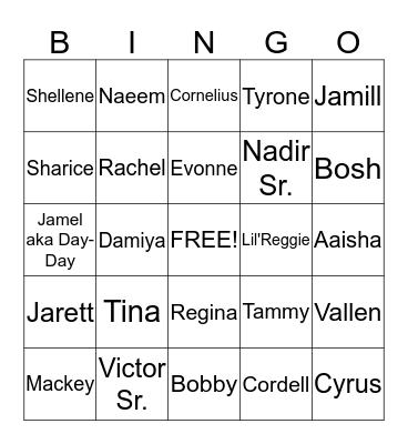2015 Wells' Family Reunion Bingo Card