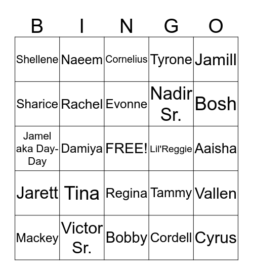 2015 Wells' Family Reunion Bingo Card