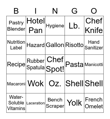 Breakfast Bingo Card