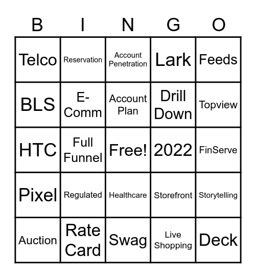 Regulated Bingo Card