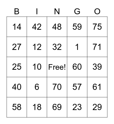 TeamCarl_Chris_353036 Bingo Card