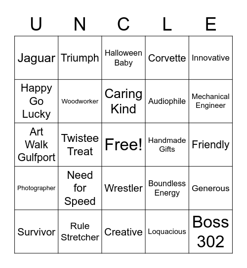MIKE Bingo Card
