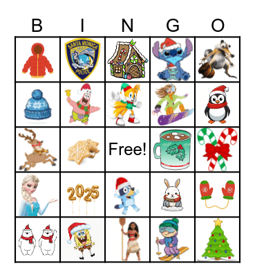 PAL Winter Bingo Card