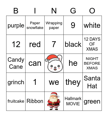 CHRISTMAS BINGO Card