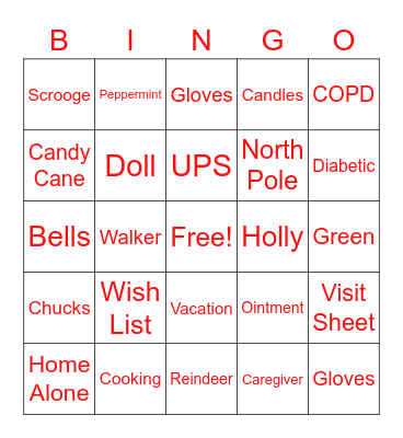 Interim Healthcare Bingo Card