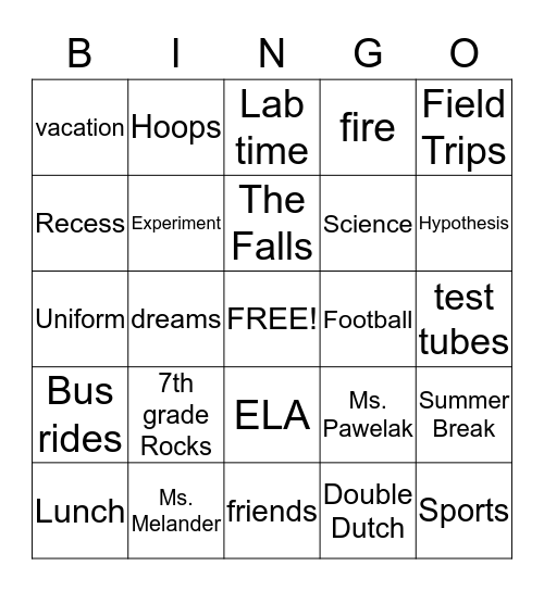 Lucy Laney  Bingo Card