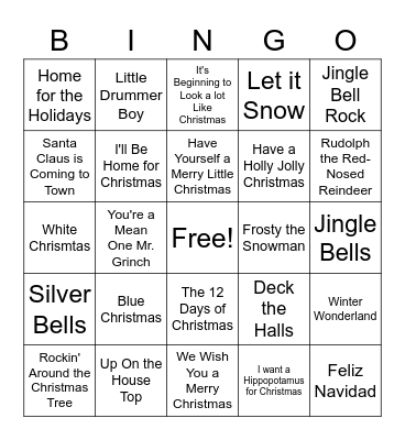 Christmas Bingo Card