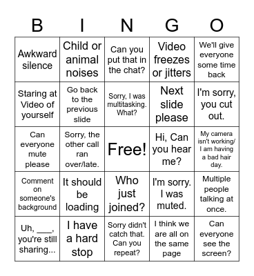 Conference Call #2 Bingo Card