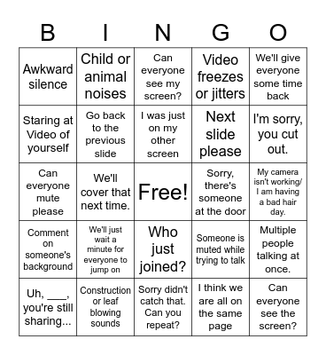 Conference Call #3 Bingo Card