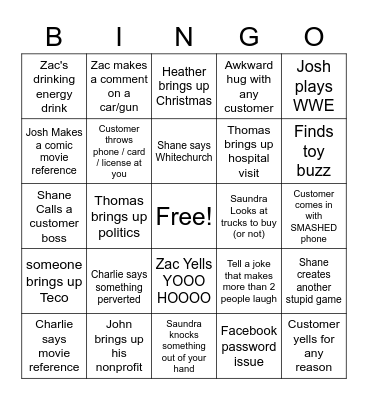 5557 Bingo Card