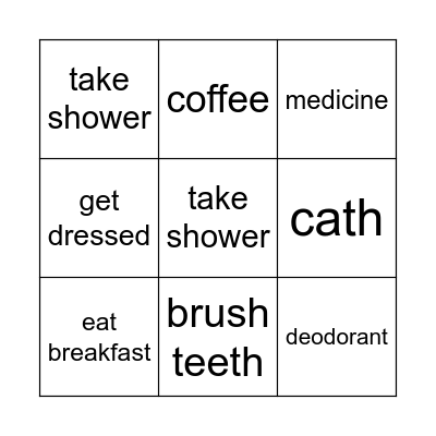 monday morning Bingo Card