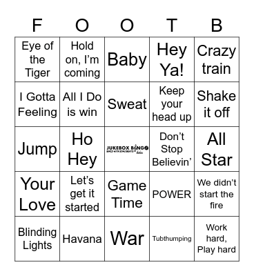 Jukebox Bingo 112921 Football Bingo Card